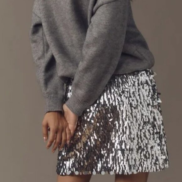 Anthropologie Long sleeve knit and sequin twofer mini dress - Picture 2 of 5